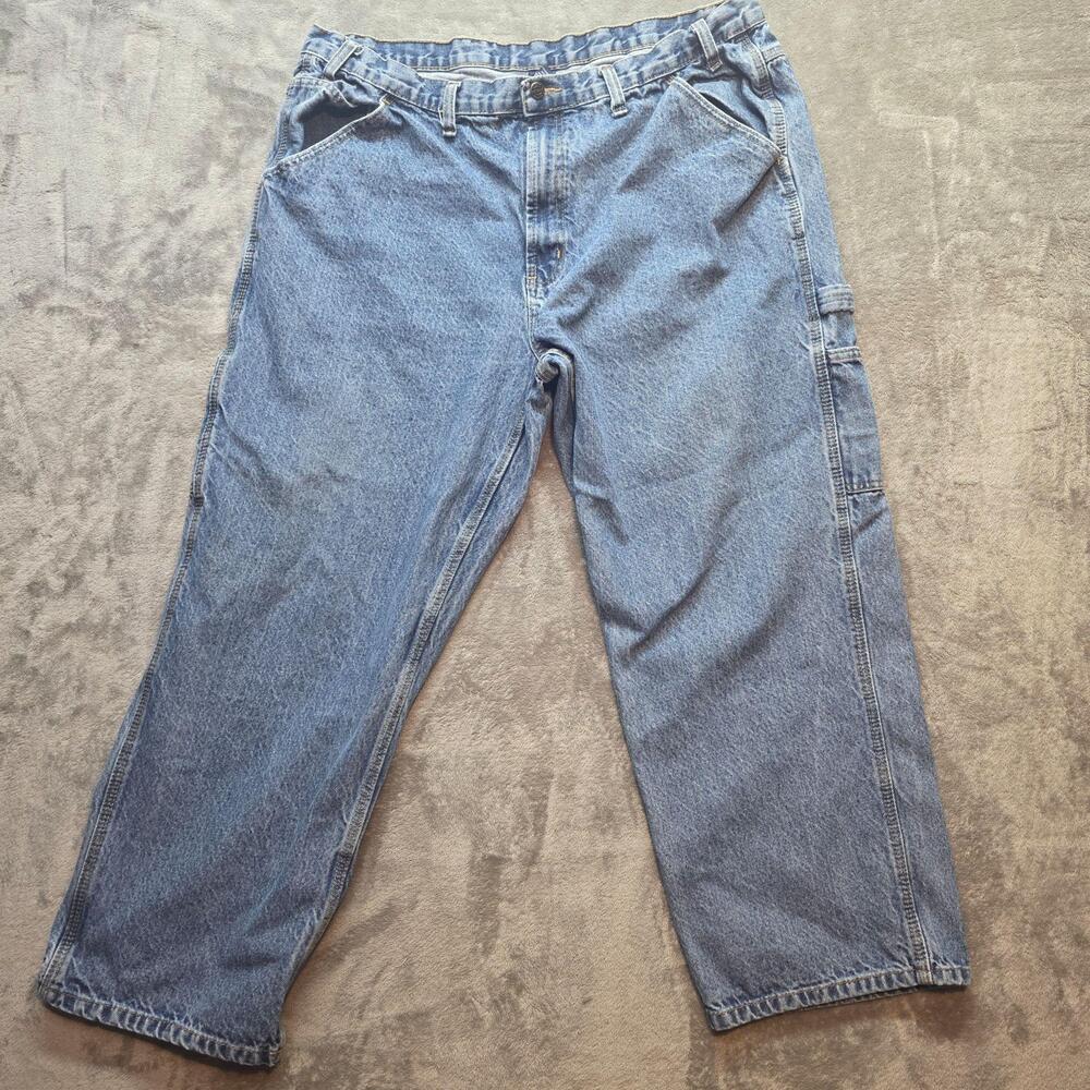 RK Carpenter Jeans Mens 44x29 Blue Wash Relaxed Straight Leg Denim